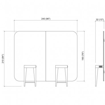 Зеркало парикмахерское &quot;Madison Infinite 2P&quot;